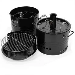 Barton Living Barton Smoker Barrel Pit Charcoal Barbecue Grill BBQ Pizza Oven Table & Fire Pit Grilling, Black