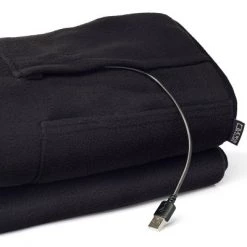 Lewis N. Clark Warm And Go Blanket with USB Connector - Black