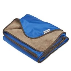 Lightspeed Outdoors Lightspeed XL Ultra-Plush Waterproof 2 Person Outdoor Stadium Blanket with Travel Bag for Sports, Camping, and Outdoor Activities, Blue (2 Pack)