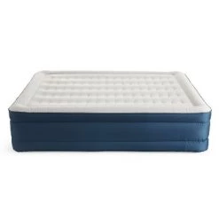 Insta-Bed Whispair 18 Inch Raised Eco Efficient Luxury Queen Sized Air Mattress with Built In Internal Pump and Plush ComfortTouch Top
