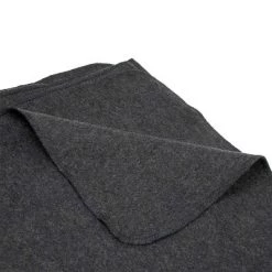 Swiss Link Military Surplus 64 x 90 Inch High Quality Insulated Breathable Classic 80 Percent Wool Blanket with Solid Stitching, Charcoal Gray