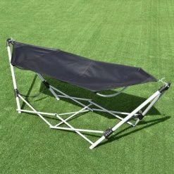 Costway Black Portable Folding Hammock Lounge Camping Bed Steel Frame Stand W/Carry Bag -Outlet Camping Gear Store unnamed file 3285