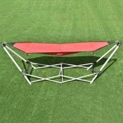 Costway Red Portable Folding Hammock Lounge Camping Bed Steel Frame Stand W/Carry Bag -Outlet Camping Gear Store unnamed file 3305