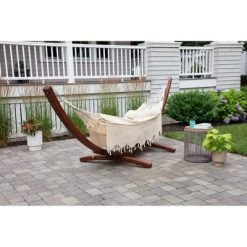 Bahia Crochet Double Hammock - White - Sol Living