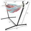 Pure Garden 2-Person Hammock with Stand, 450lb Weight Capacity, Blue/Red Stripe
