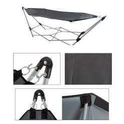 Hastings Home Portable Hammock with Stand, Gray