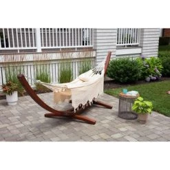 Bahia Crochet Single Hammock - White - Sol Living