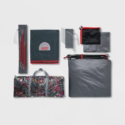 Vera Bradley + Coleman Skydome 4-Person Camping Tent - Eden Paisley Gray 3 Vera Bradley + Coleman Skydome 4-Person Camping Tent - Eden Paisley Gray - Image 2