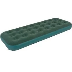 Pool Central 6.25' Twin Green Flocked Air Mattress with Built-In Foot Pump
