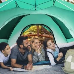 Costway 4 Person Instant Pop-up Camping Tent 2-in-1 Double-Layer Waterproof Tent Green -Outlet Camping Gear Store unnamed file 3919