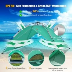 Costway 4 Person Instant Pop-up Camping Tent 2-in-1 Double-Layer Waterproof Tent Green -Outlet Camping Gear Store unnamed file 3924