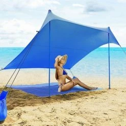 Costway Family Beach Tent Canopy w/ 4 Poles Sandbag Anchors 7'x7' UPF50+ Blue 11 Costway Family Beach Tent Canopy w/ 4 Poles Sandbag Anchors 7'x7' UPF50+ Blue -Outlet Camping Gear Store unnamed file 3970