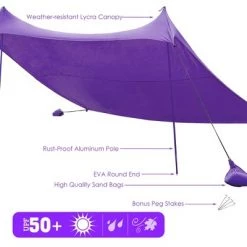 Costway Family Beach Tent Canopy w/4 Poles Sandbag Anchors 10'x9' UPF50+ Purple/Green/Blue 13 Costway Family Beach Tent Canopy w/4 Poles Sandbag Anchors 10'x9' UPF50+ Purple/Green/Blue -Outlet Camping Gear Store unnamed file 3975