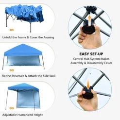 Costway 10ft X 10ft Pop Up Tent Slant Leg Canopy W/ Roll-up Side Wall -Outlet Camping Gear Store unnamed file 4008