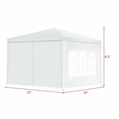 Costway Outdoor 10'x10' Heavy Duty Wedding Party Tent Canopy 3 Costway Outdoor 10'x10' Heavy Duty Wedding Party Tent Canopy