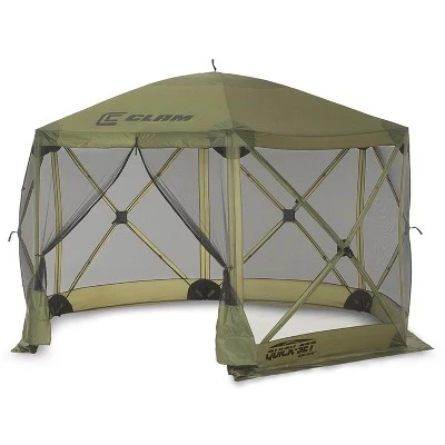 CLAM Quick-Set Escape 12 x 12 Foot Portable Pop-Up Camping Outdoor Gazebo Screen Tent Canopy Shelter and Carry Bag with 6 Wind and Sun Panels, Green 3 CLAM Quick-Set Escape 12 x 12 Foot Portable Pop-Up Camping Outdoor Gazebo Screen Tent Canopy Shelter and Carry Bag with 6 Wind and Sun Panels, Green