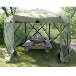 CLAM Quick-Set Escape 12 x 12 Foot Portable Pop-Up Camping Outdoor Gazebo Screen Tent Canopy Shelter and Carry Bag with 6 Wind and Sun Panels, Green 8 CLAM Quick-Set Escape 12 x 12 Foot Portable Pop-Up Camping Outdoor Gazebo Screen Tent Canopy Shelter and Carry Bag with 6 Wind and Sun Panels, Green -Outlet Camping Gear Store unnamed file 4029