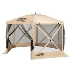 Clam Outdoors CLAM Quick-Set Escape 12 x 12 Foot Portable Pop Up Camping Outdoor Gazebo 6 Sided Canopy Shelter + 6 Pack of Wind and Sun Panels