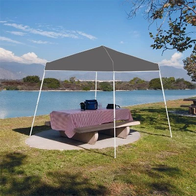 Z-Shade 10 x 10 Foot Angled Leg Instant Shade Outdoor Canopy Tent Portable Gazebo Shelter for Camping or Backyard Grilling, Grey 3 Z-Shade 10 x 10 Foot Angled Leg Instant Shade Outdoor Canopy Tent Portable Gazebo Shelter for Camping or Backyard Grilling, Grey