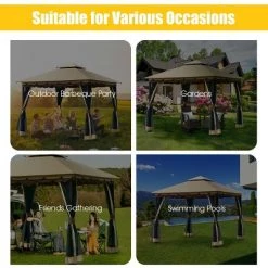 Costway 2-Tier 10'x10' Gazebo Canopy Tent Shelter Awning Steel Patio Garden Outdoor 14 Costway 2-Tier 10'x10' Gazebo Canopy Tent Shelter Awning Steel Patio Garden Outdoor -Outlet Camping Gear Store unnamed file 4098