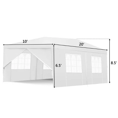 Costway 10'x20'Canopy Pavilion Cater Events Outdoor Party Wedding Tent 3 Costway 10'x20'Canopy Pavilion Cater Events Outdoor Party Wedding Tent