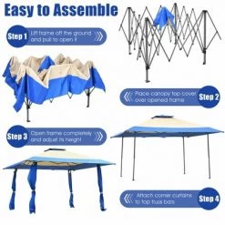Costway 13'x13' Gazebo Canopy Shelter Awning Tent Patio Garden Outdoor Companion Blue -Outlet Camping Gear Store unnamed file 4149