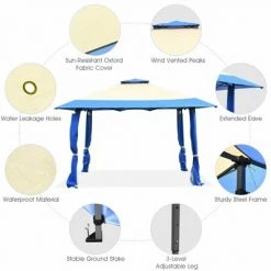 Costway 13'x13' Gazebo Canopy Shelter Awning Tent Patio Garden Outdoor Companion Blue -Outlet Camping Gear Store unnamed file 4150