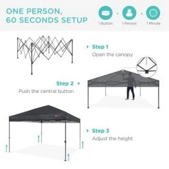 Best Choice Products 10x10ft Easy Setup Pop Up Canopy Instant Portable Tent w/ 1-Button Push, Wheeled Carry Case