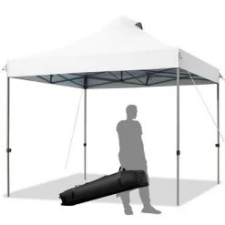 Costway 10' x 10' Portable Pop Up Canopy Event Party Tent Adjustable W/Roller Bag WhiteBlueGrey -Outlet Camping Gear Store unnamed file 4206