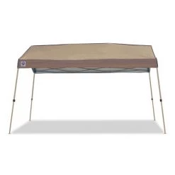 Z-Shade 12 x 14 Foot Panorama Instant Pop Up Canopy Tent Outdoor Shelter Tent with Reliable Stakes, Steel Frame, and Rolling Bag, Tan
