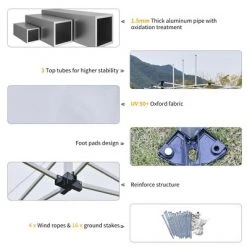 Outsunny 10'x20' Aluminum Pop Up Canopy Folding Instant Shelter Party Tent with Wheeled Bag, 2-Level Adjustable & Upgraded Thicker Tube, XL Large Ground Stakes for Events Patio Backyard -Outlet Camping Gear Store unnamed file 4244