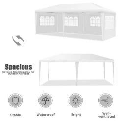 Costway 10'x20' Canopy Tent Heavy Duty Wedding Party Tent 4 Sidewalls W/Carry Bag -Outlet Camping Gear Store unnamed file 4250