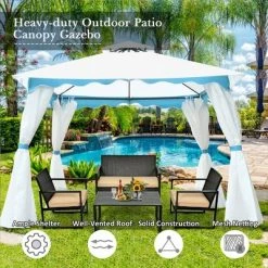 Costway 2 Tier 10'x10' Patio Gazebo Canopy Tent Steel Frame Shelter Awning W/Side Walls -Outlet Camping Gear Store unnamed file 4291