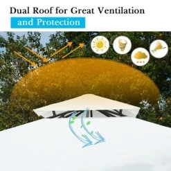 Costway 2 Tier 10'x10' Patio Gazebo Canopy Tent Steel Frame Shelter Awning W/Side Walls -Outlet Camping Gear Store unnamed file 4295