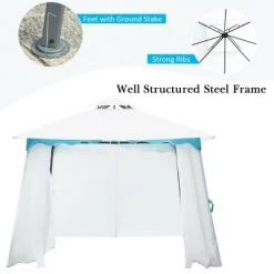 Costway 2 Tier 10'x10' Patio Gazebo Canopy Tent Steel Frame Shelter Awning W/Side Walls -Outlet Camping Gear Store unnamed file 4296