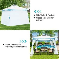 Costway 2 Tier 10'x10' Patio Gazebo Canopy Tent Steel Frame Shelter Awning W/Side Walls -Outlet Camping Gear Store unnamed file 4297