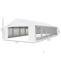 Outsunny 20' x 40' Heavy Duty Carport Commercial Party Canopy with Removable Sidewalls and Windows White -Outlet Camping Gear Store unnamed file 4302