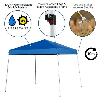 Emma and Oliver 8'x8' Weather Resistant Easy Pop Up Slanted Leg Canopy Tent with Carry Bag 6 Emma and Oliver 8'x8' Weather Resistant Easy Pop Up Slanted Leg Canopy Tent with Carry Bag - Image 4