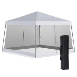 Outsunny 12' x 12' Pop Up Canopy, Foldable Canopy Tent with Carrying Bag, Mesh Sidewalls and 3-Level Adjustable Height for Outdoor, Garden, Patio, Party -Outlet Camping Gear Store unnamed file 4525