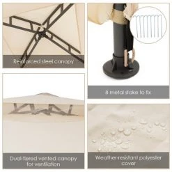 Costway 10’x 10’ 2-tier Canopy Gazebo Tent Outdoor Netting Picnic Party Sun Shade -Outlet Camping Gear Store unnamed file 4540