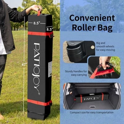 Costway 10x10 FT Outdoor Pop Up Tent Canopy Height Adjustable Sun Shelter W/ Roller Bag 6 Costway 10x10 FT Outdoor Pop Up Tent Canopy Height Adjustable Sun Shelter W/ Roller Bag - Image 4