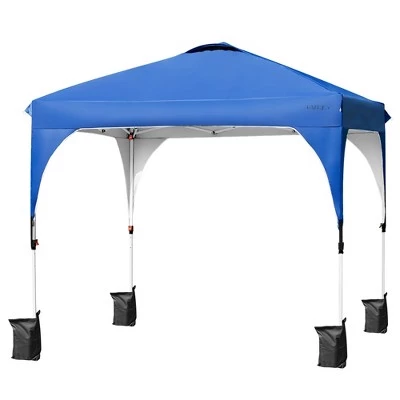 Costway 10x10 FT Outdoor Pop Up Tent Canopy Height Adjustable Sun Shelter W/ Roller Bag 9 Costway 10x10 FT Outdoor Pop Up Tent Canopy Height Adjustable Sun Shelter W/ Roller Bag - Image 7