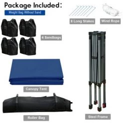 Costway 8x8 FT Pop up Canopy Tent Shelter Wheeled Carry Bag 4 Canopy Sand Bag -Outlet Camping Gear Store unnamed file 4671