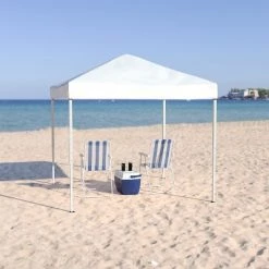 Flash Furniture 8'x8' Outdoor Pop Up Event Slanted Leg Canopy Tent with Carry Bag