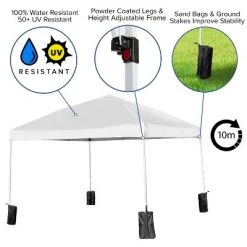 Emma and Oliver 10'x10' Pop Up Straight Leg Canopy Tent With Sandbags and Wheeled Case -Outlet Camping Gear Store unnamed file 4716