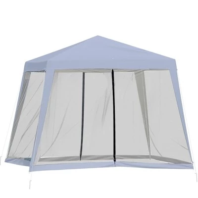 Outsunny 10'x10' Outdoor Party Tent Canopy with Mesh Sidewalls, Patio Gazebo Sun Shade Screen Shelter 9 Outsunny 10'x10' Outdoor Party Tent Canopy with Mesh Sidewalls, Patio Gazebo Sun Shade Screen Shelter - Image 7