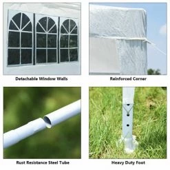 Costway Canopy Party Wedding Event Tent 10'x10' Heavy Duty Outdoor Gazebo Side Walls -Outlet Camping Gear Store unnamed file 4772
