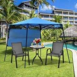 Costway 7x7 FT Slant Leg Pop-up Canopy Tent Shelter Adjustable Portable Carry Bag