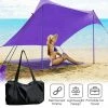 Costway Family Beach Tent Canopy w/ 4 Poles Sandbag Anchors 7'x7' UPF50+ Purple