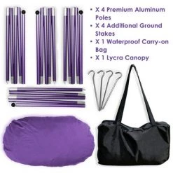 Costway Family Beach Tent Canopy w/ 4 Poles Sandbag Anchors 7'x7' UPF50+ Purple -Outlet Camping Gear Store unnamed file 4803